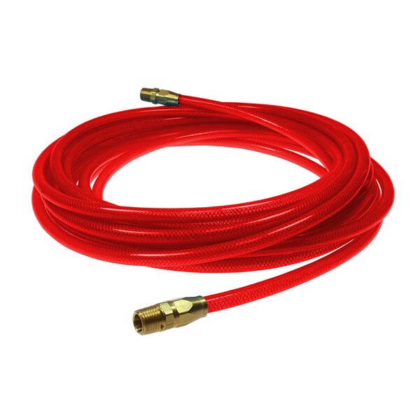 Flexeel Hose 5/16" ID x 50 ' 1/4" MPT Reusable Transparent Red